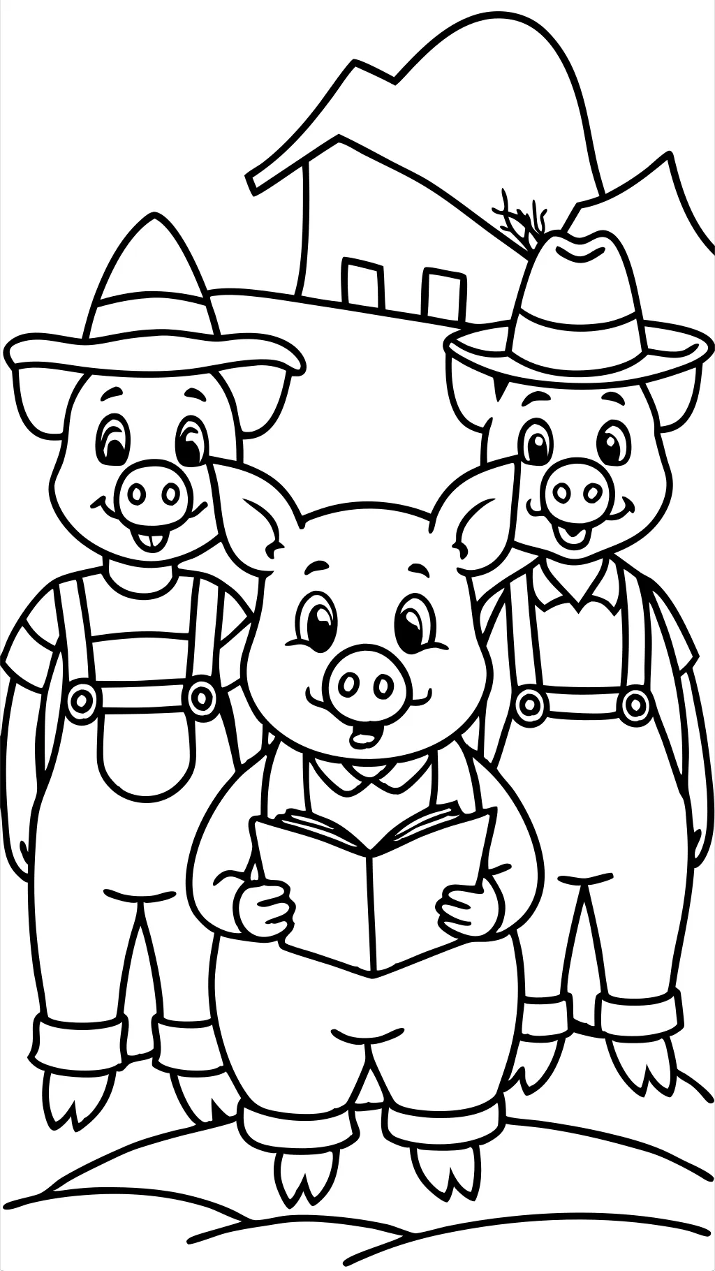 three pigs coloring pages